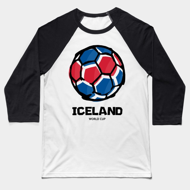 Iceland Football Country Flag Baseball T-Shirt by KewaleeTee